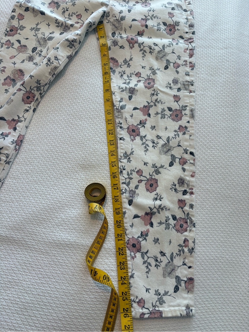 Hudson Nico Midrise Ankle Super Skinny Jeans White / Pink Grey Floral size 32 - Picture 5 of 16